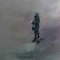 Smartphone I, &Ouml;l auf Leinwand, 70 x 60 cm, 2017
