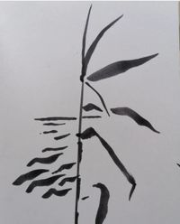 Pinselstift ( Tusche ) auf Papier, 15 x 10,5 cm, 2022