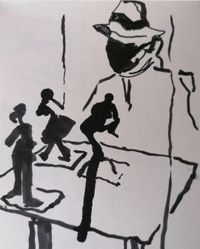 Pinselstift ( Tusche ) auf Papier, 15 x 10,5 cm, 2022